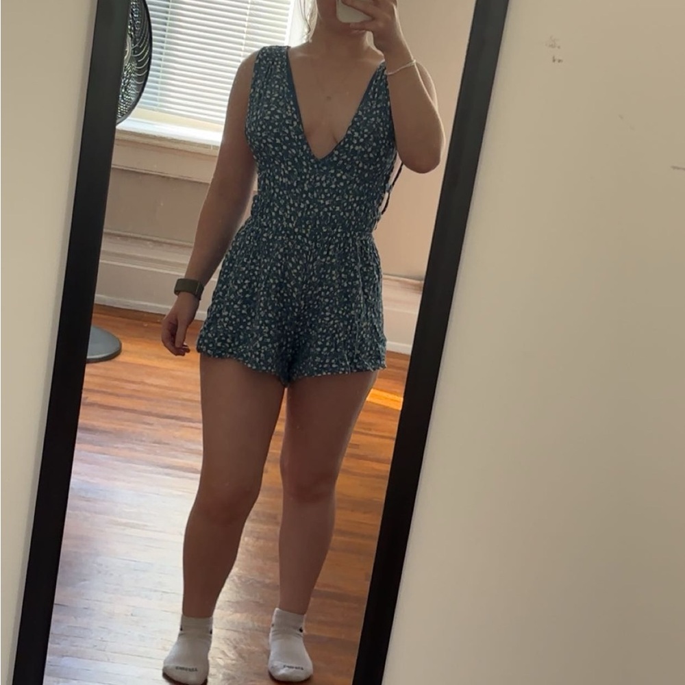 Floral Blue Windsor Romper